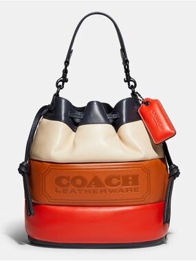 Coach Colorblock Leather Field Bucket Bag NWOT